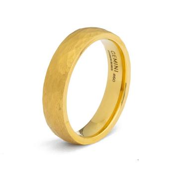5 mm Titanring mit facettiertem Goldfinish - Pulso Gold